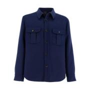 Brioni Dubbel Cashmere Skjortjacka Blue, Herr