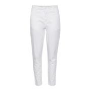 Part Two Slim-fit bomullsbyxor för kvinnor White, Dam