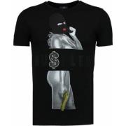 Local Fanatic Hustler Rhinestone - Man T Shirt - 5087Z Black, Herr