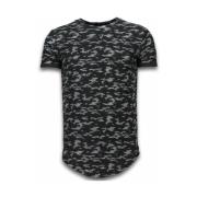 True Rise Camouflage Long Fit Army - Herr T Shirt - Sw330Z Black, Herr