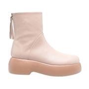 AGL Beige Läder Ankelboots Beige, Dam