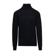 Roberto Collina Svarta Dolcevita Sweaters Black, Herr