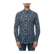 Kiton Avslappnad Skjorta Uppgradering Blue, Herr