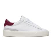 D.a.t.e. Vita Låga Sneakers i Läder med Präglade Detaljer White, Dam