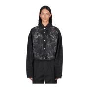 Han Kjøbenhavn Tribal Denim Jacka med Laser Motiv Black, Herr