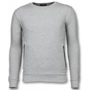 Enos Casual Crewneck - Knäppt Tröja - Ff-7012G Gray, Herr