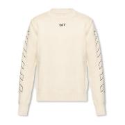 Off White Tröja med logotyp Beige, Herr