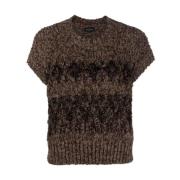 Roberto Collina Jaquard Slipover Pullover Brown, Dam