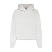 Maison Margiela Chalk Bomull L?ngärmad Huvtröja White, Herr