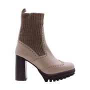 March23 Heeled Boots Beige, Dam