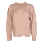 R13 Distressed Detail Sweater Pink, Dam