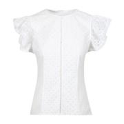 Philosophy di Lorenzo Serafini Rynkad Rund Hals Blus White, Dam