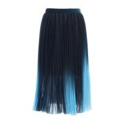 Ermanno Scervino Tvåfärgad crepe kjol Blue, Dam