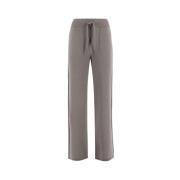 Le Tricot Perugia Straight Trousers Gray, Dam