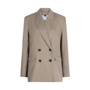 Dante 6 Dubbelknäppt Blazer i Faded Khaki Beige, Dam