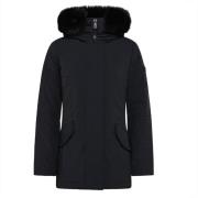 Peuterey Päls Parka Slät Vinterjacka Black, Dam