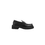 Sacai Svart läder Wingtip Loafer Black, Dam