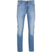 Kiton Klassiska Straight Jeans Blue, Herr