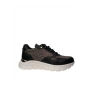 Borbonese Nylon New Jet Op Naturale Sneakers med Läderdetaljer Black, ...