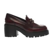 Hogan Bordeaux Borstad Läder Loafer Red, Dam