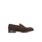 Santoni Mörkbruna Mockasinsandaler i Suede Brown, Herr