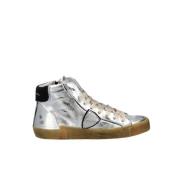 Philippe Model Vintage Pop Högtopp Sneakers i Silver Gray, Dam