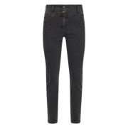 Liu Jo Cute Slim Svart Tvättad Denim Jeans Black, Dam