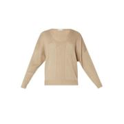 Liu Jo Djup V Lurex Top Beige, Dam