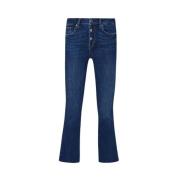 Liu Jo Hög Midja Princess Crop Flare Jeans Blue, Dam