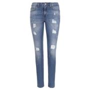 Liu Jo Bottom Up Jeans med Pärldekoration Blue, Dam