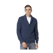 Gran Sasso Marinblå Shawlkrage Cardigan Blue, Herr