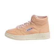 Autry Läder Mid Woman Sneakers Beige, Dam