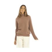 Zanone Pullover i ull med polokrage Brown, Dam