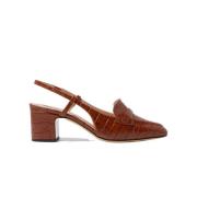 Scarosso Croco Slingback Pump Brown, Dam