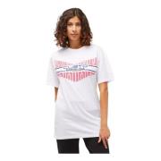 Custo Barcelona Vit Oversized T-shirt med Framsidetryck White, Dam