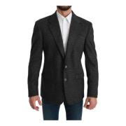 Dolce & Gabbana Pre-owned Gray Plaid Check Wool Formal Jacket Blazer G...