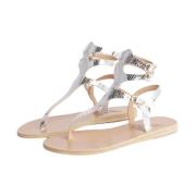 Ancient Greek Sandals Klassiska Greco Antico Sandaler Gray, Dam