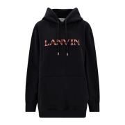 Lanvin Bekväm Curb Logo Sweatshirt Black, Dam