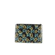 Gucci Vintage Gucci GG Clutch, Svart Läder Black, Unisex