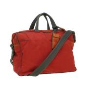 Prada Vintage Pre-owned Nylon handvskor Red, Dam