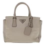 Prada Vintage Beige Nylon Prada Väska Beige, Dam