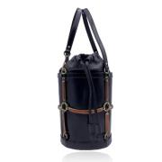 Gucci Vintage Förägande Svart Läder Gucci Väska Black, Dam