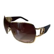 Dior Vintage Pre-owned Metall solglasgon Brown, Dam