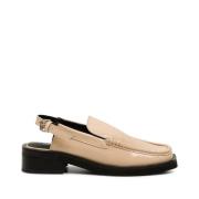 Pavement Läder Slingback Loafers Beige, Dam