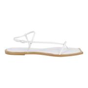 Studio Amelia FilaMänt Squared Platta Flip Flops White, Dam