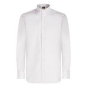 Boggi Milano Vit Slim Fit Bomull Pin Point Skjorta White, Herr