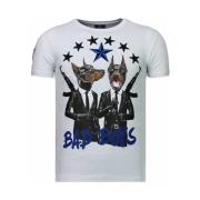 Local Fanatic Bad Boys Pinscher Rhinestone - Herr T Shirt - 5774W Whit...