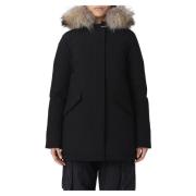 Woolrich Lyxig Arktisk Rävparka Black, Dam