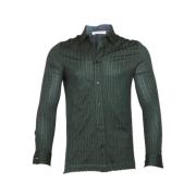 Bottega Veneta Vintage Vintage Grön Randig Bomullsskjorta Green, Dam