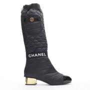 Chanel Vintage Pre-owned Tyg stvlar Black, Dam